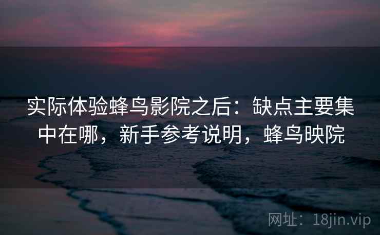 实际体验蜂鸟影院之后：缺点主要集中在哪，新手参考说明，蜂鸟映院